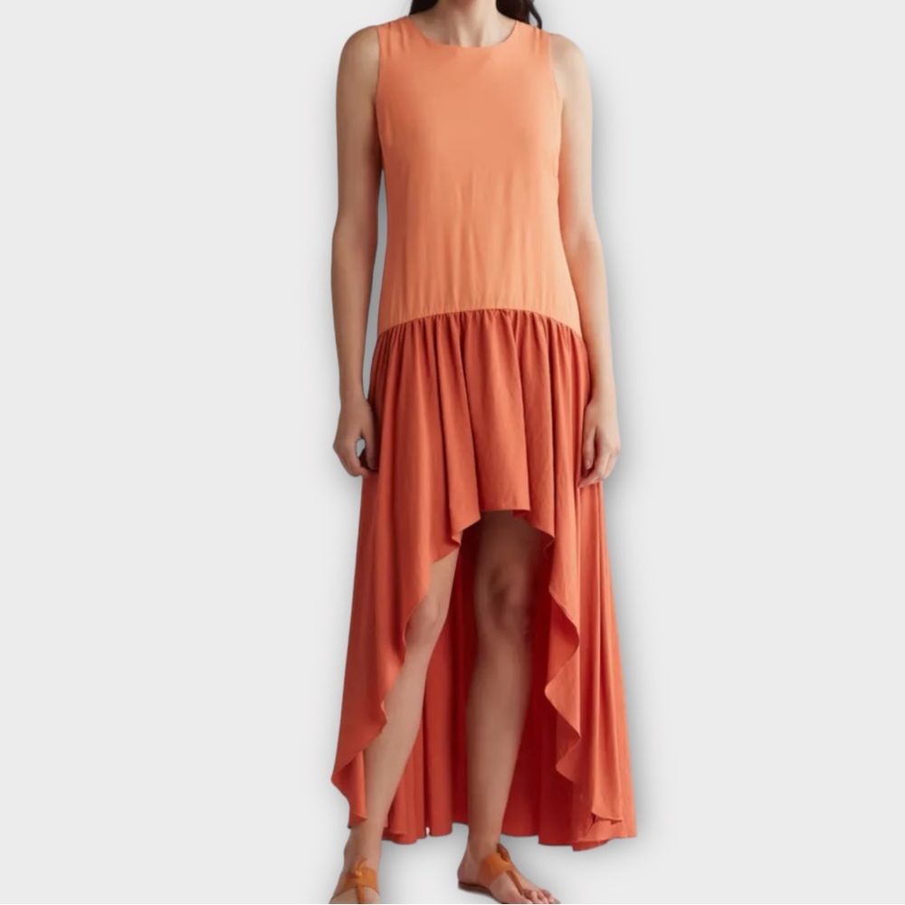 Hutch Anthropologie Women’s Lix Dress XS Colorblock Feminine High Low Hem NWT